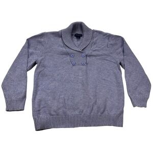 Karen Scott Purple Heathered Shawl Collar Button Cotton Sweater Women's‎ 1X